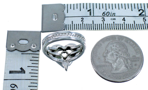 Sterling Silver Turquoise Inlay Heart Ring Size 5-1/4 SX115306